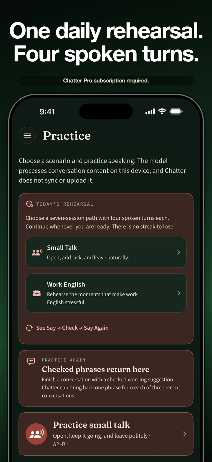 Chatter four-turn Daily Rehearsal